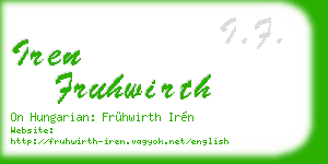 iren fruhwirth business card