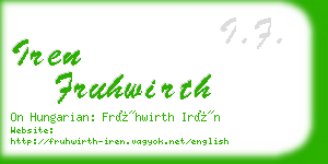 iren fruhwirth business card